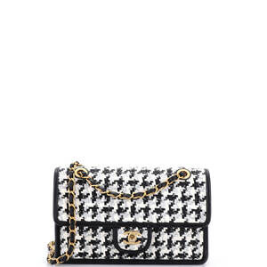 Chanel Small Classic Single Flap Bag Woven Lambskin and Viscose